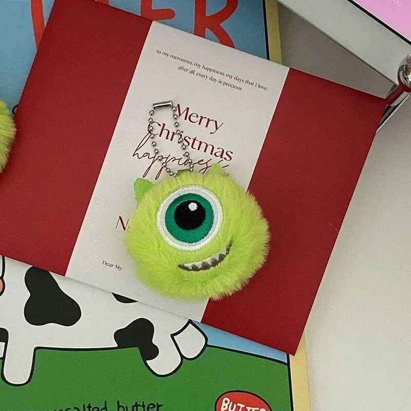 Disney James P Sullivan Pp Cotton Funny Big Eyed Plush Toy Ball Ball Bead Chain Keychain Couple Backpack Decoration Girl Gift