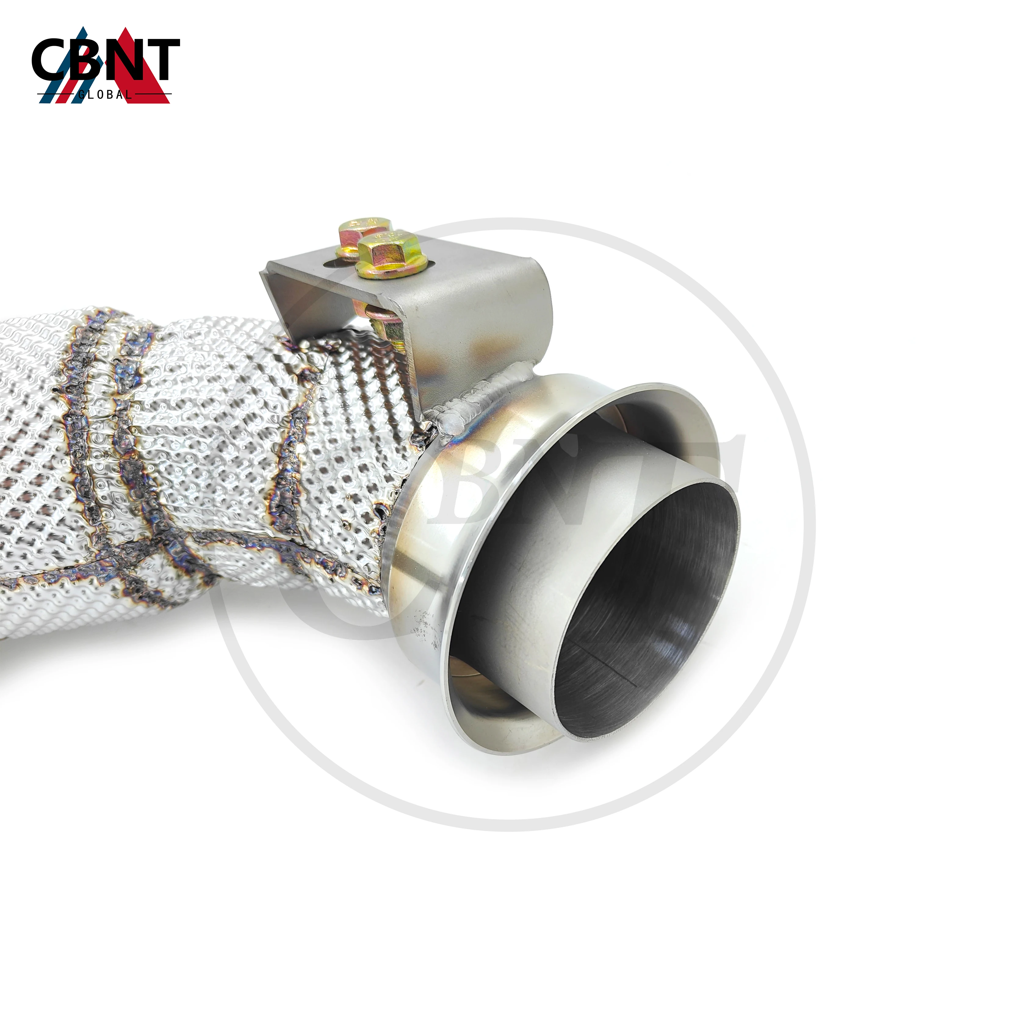 CBNT Exhaust Header with Catalytic Converter for Mercedes Benz W206 C200 C260 C300 SS304 Stainless Steel Exhaust Downpipe