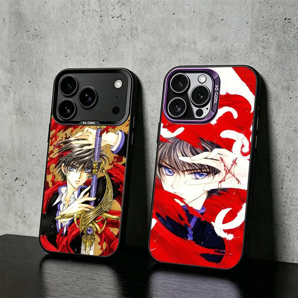 

Anime X1999 Kamui Shirou Phone Case For iPhone 17,16,15,14,13,12,11 Plus,Pro Max,XS,Colored silver phone case