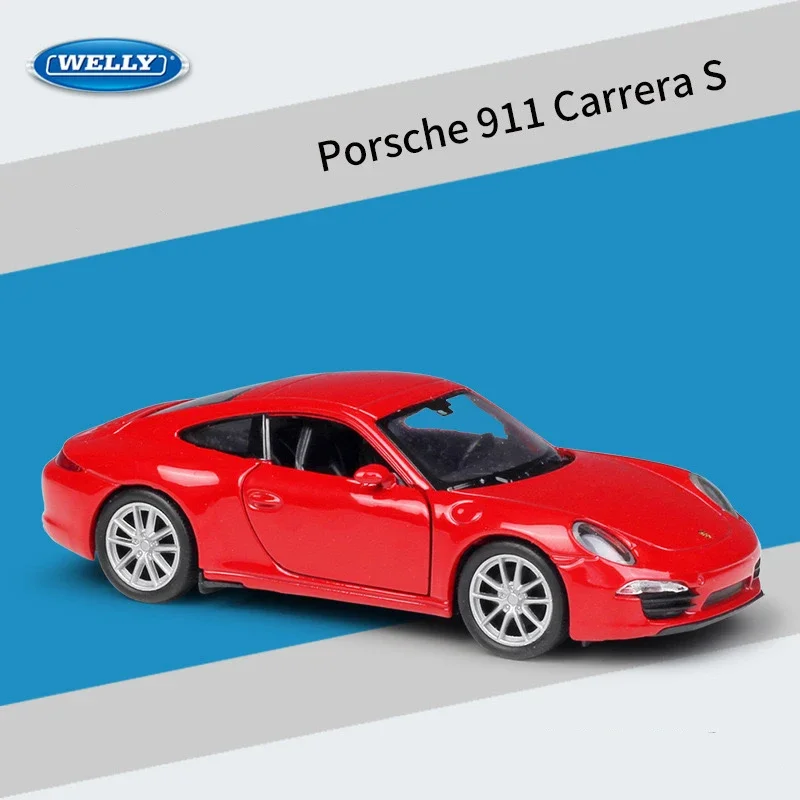 WELLY 1:36 Porsche 911 Carrera S Simulation Alloy Car Model  - Suitable for Children's Toys and Collections