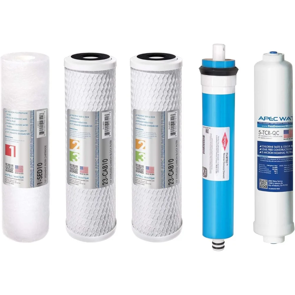 APEC -MAX90 مجموعة كاملة لأنظمة التناضح العكسي (عبوة من قطعتين) -SETX2 سعة مزدوجة مصنوعة في الولايات المتحدة