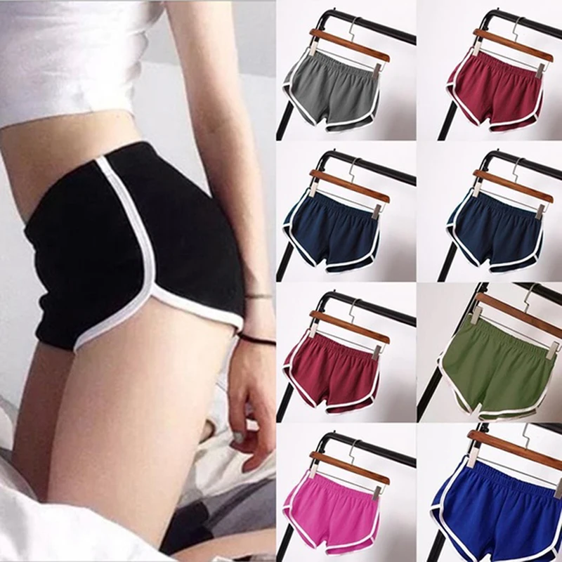 Sports Shorts Women Summer 2025 New Candy Color Anti Emptied Skinny Shorts Casual Lady Elastic Waist Beach Correndo Short Pants