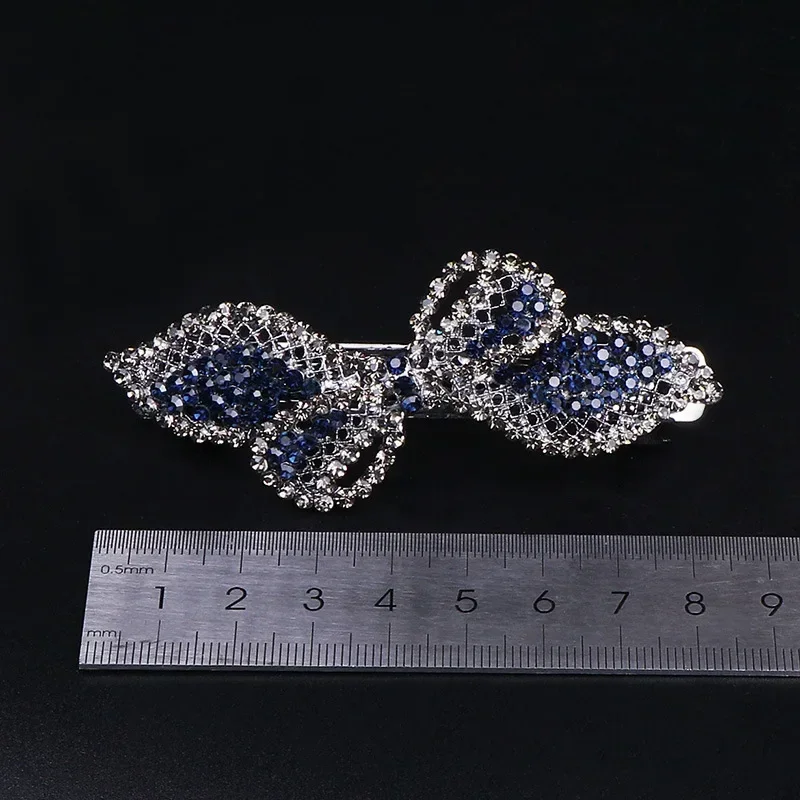 Elegant Spring Clips Glitter Ponytail Hairpin Women  Shiny Women Hair Accessories Wedding Hairgirps Barrettes Crystal Rhinestone