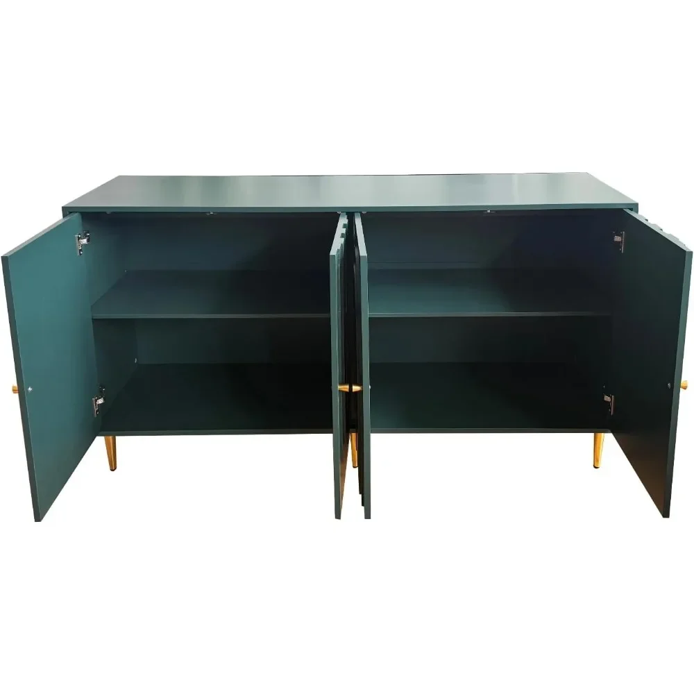 Aparador moderno de 60 pulgadas, mueble decorativo para Buffet, mesa de entrada verde con almacenamiento, Credenzas de madera para sala de estar, Bar en casa