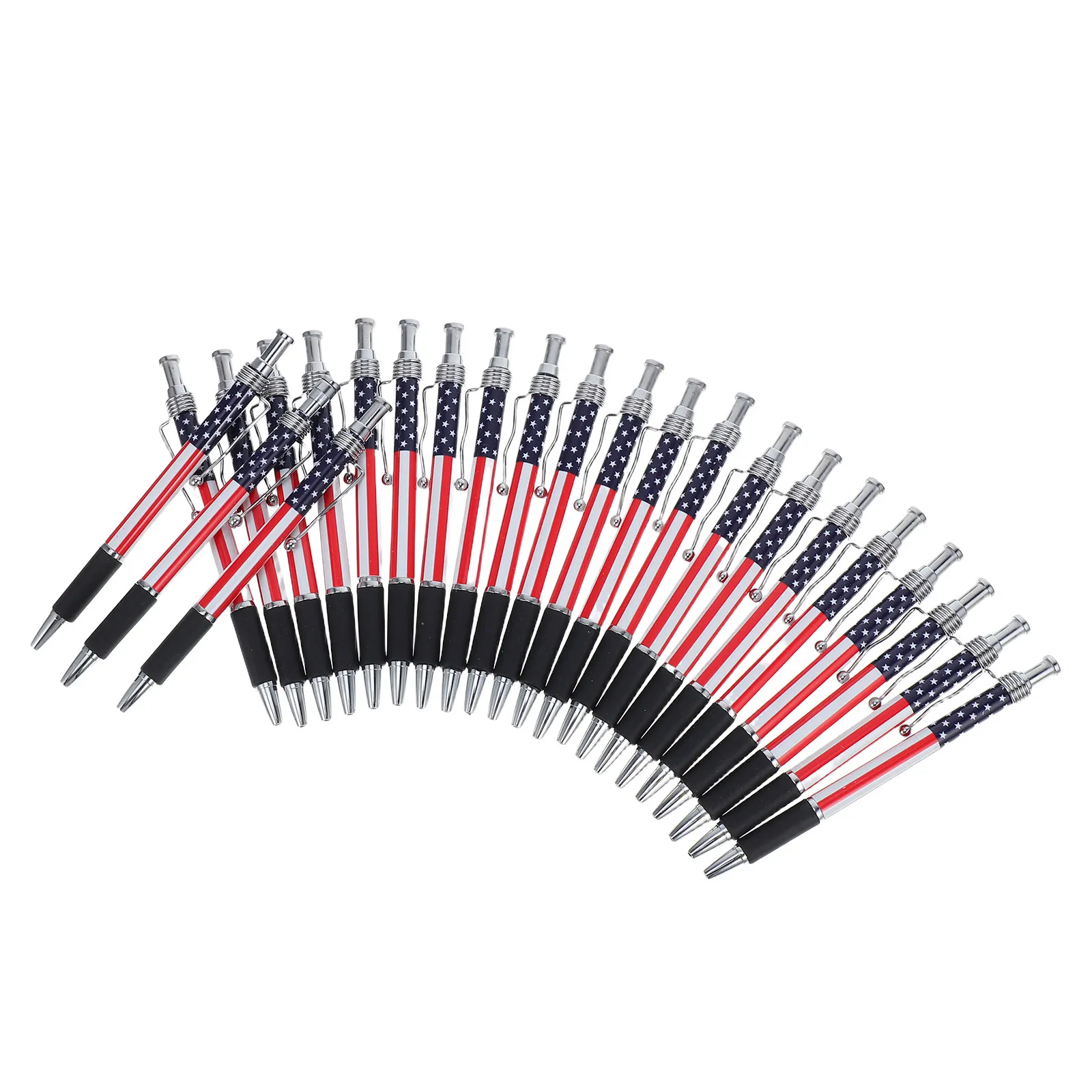

Набор из 24 шариковых ручек с американским флагом, выдвижные, черные чернила 1,0 мм, удобная рукоятка, для школы, офиса, патриотических мероприятий