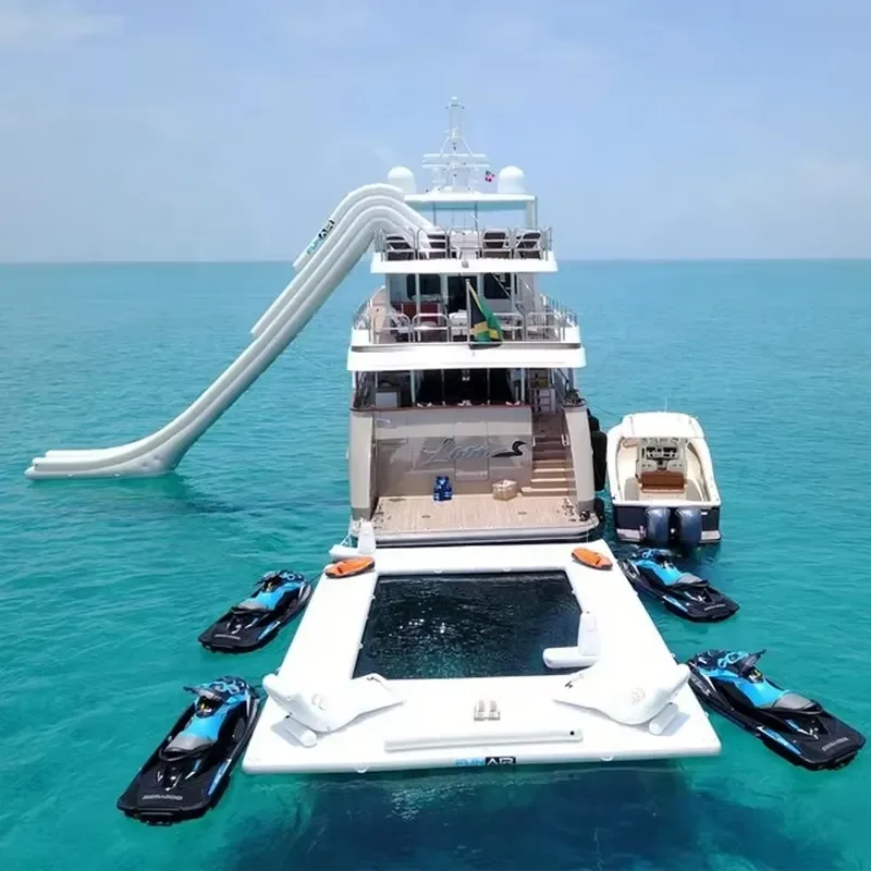 New Style Foldable and Removable Sofa Pool Inflatable Yacht Floating Ocean Sea Swimming Pool with Jellyfish Net