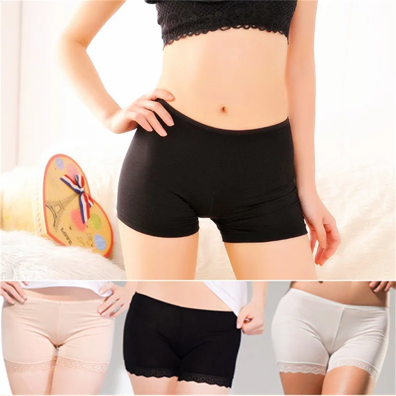 Women Ice Silk Seamless Safety Shorts Anti-Chafing Under Skirt Breathable Summer Underwear Short Panties