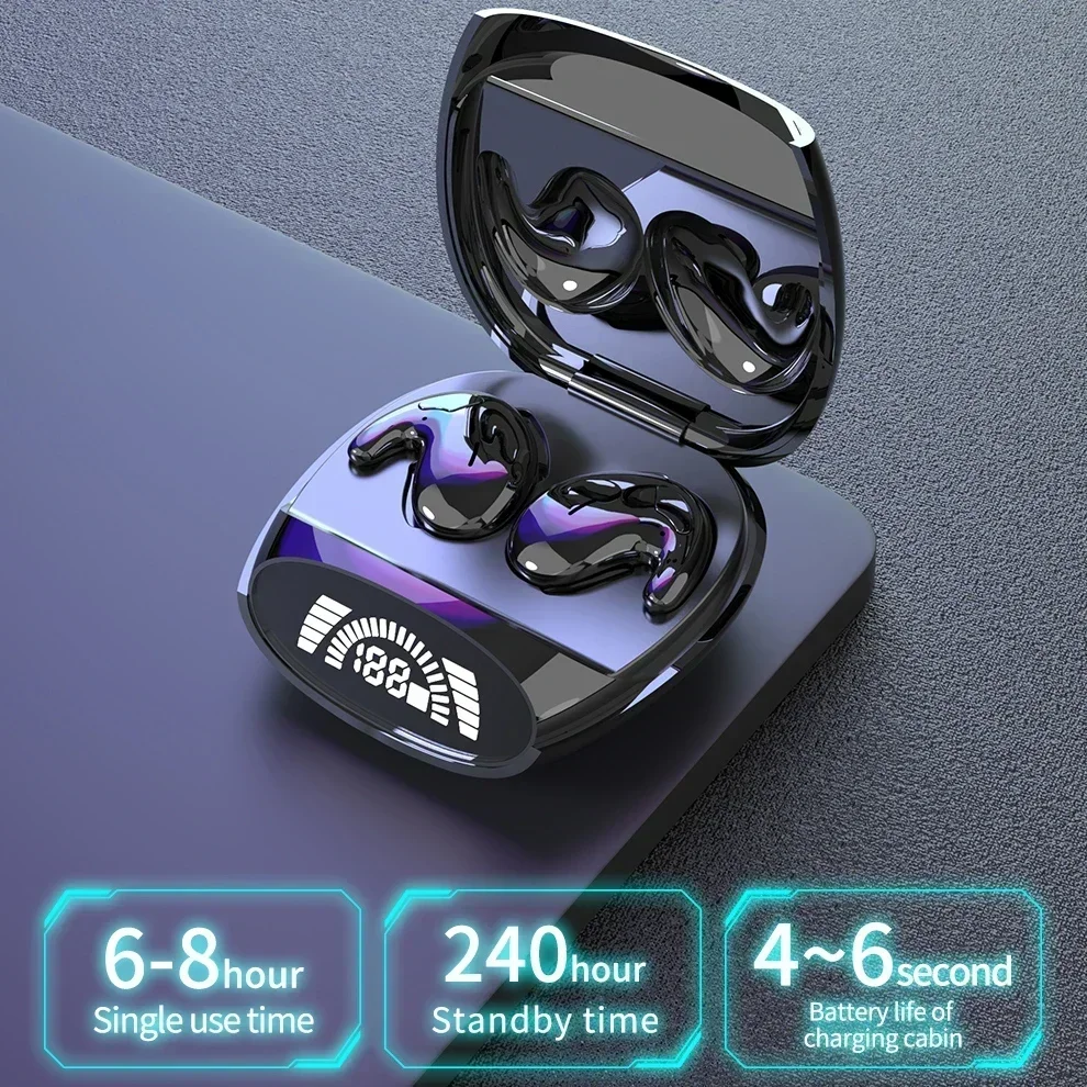Sleep Bluetooth Headphones Noise Cancelling Painless Wireless Music High Quality Sports Tws 538 Thin Earbuds Digital Display image 2