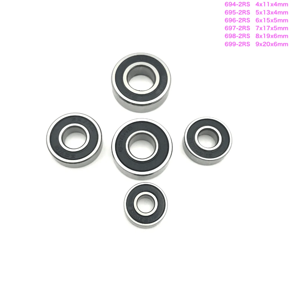 5-20pcs/Lot 694-2RS , 695-2RS , 696-2RS , 697-2RS , 698-2RS , 699-2RS Rubber Deep Groove Ball Miniature Bearing 3D Printer Parts