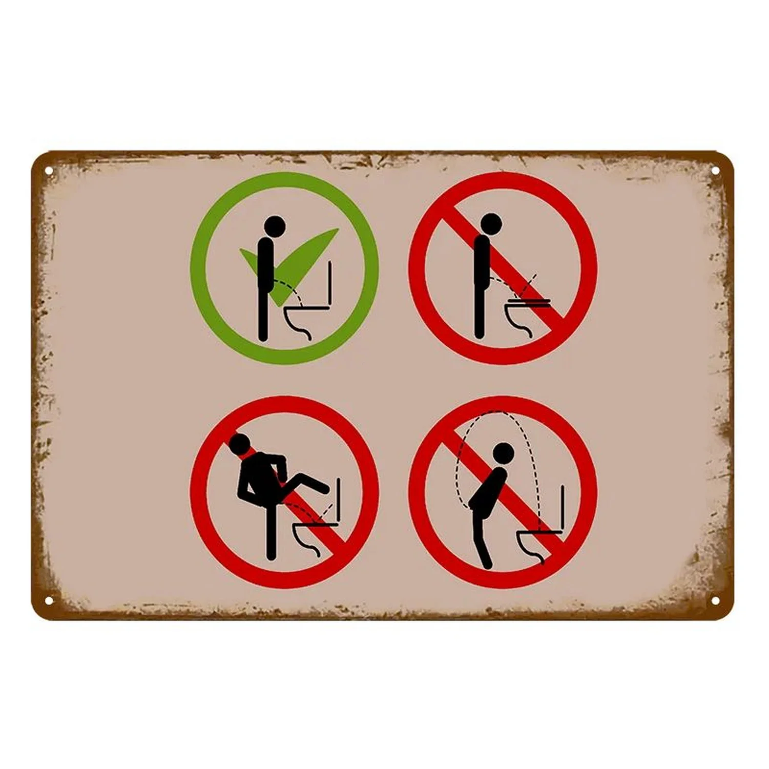 Metal Tin Signs Restroom Toilet Wall Decoration Plaque Vintage Art Poster Iron Painting for Man Cave Home Cafe Bathroom Club Bar