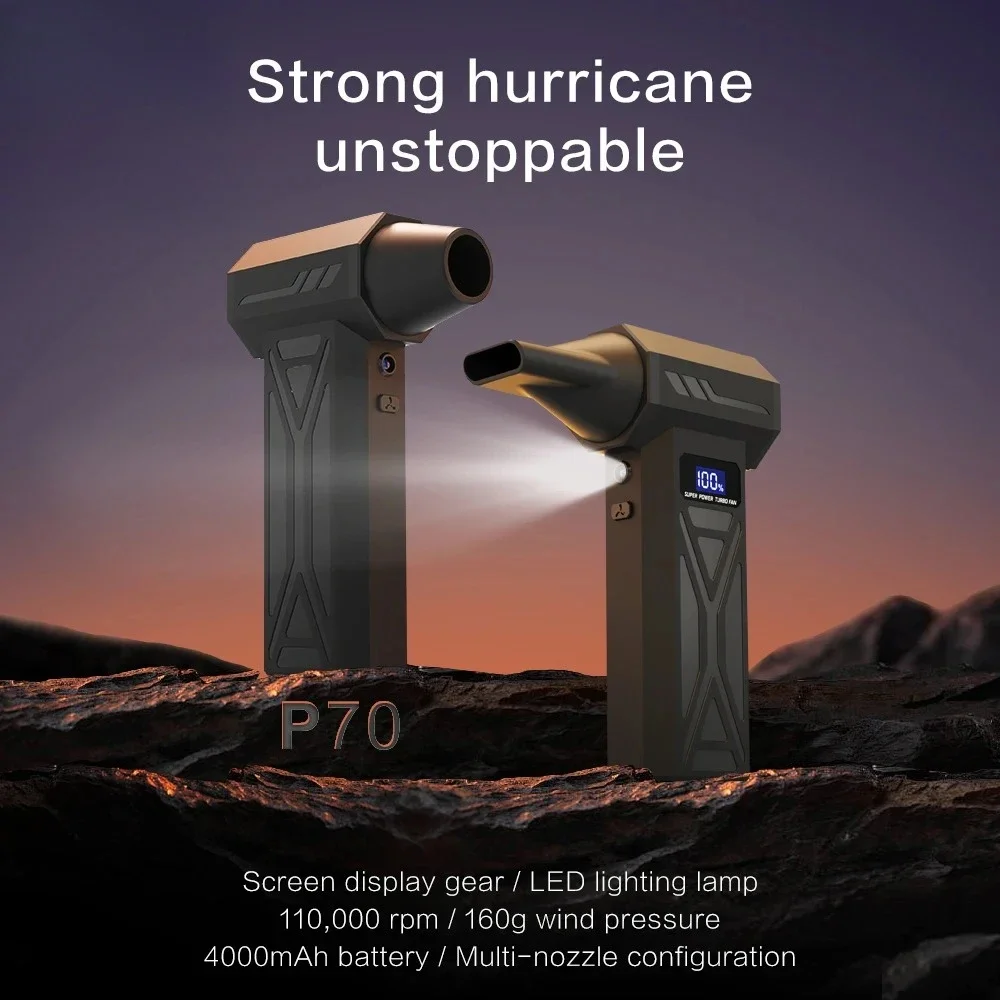 

Xiaomi Youpin P70 Turbo Fan Pressure Powerful Turbo Air Blower With LED Lights Wireless Dust Blower High Speed Jet Blower Vacuum