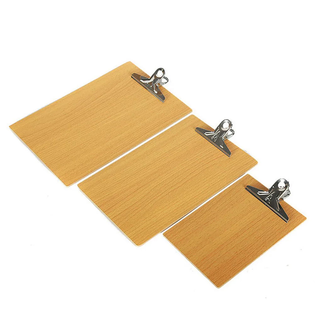 

6pcs A4 Letter Size Hardboard Clipboards Wooden Clipboard Clip Low Profile Metal Spring Strong Clamping