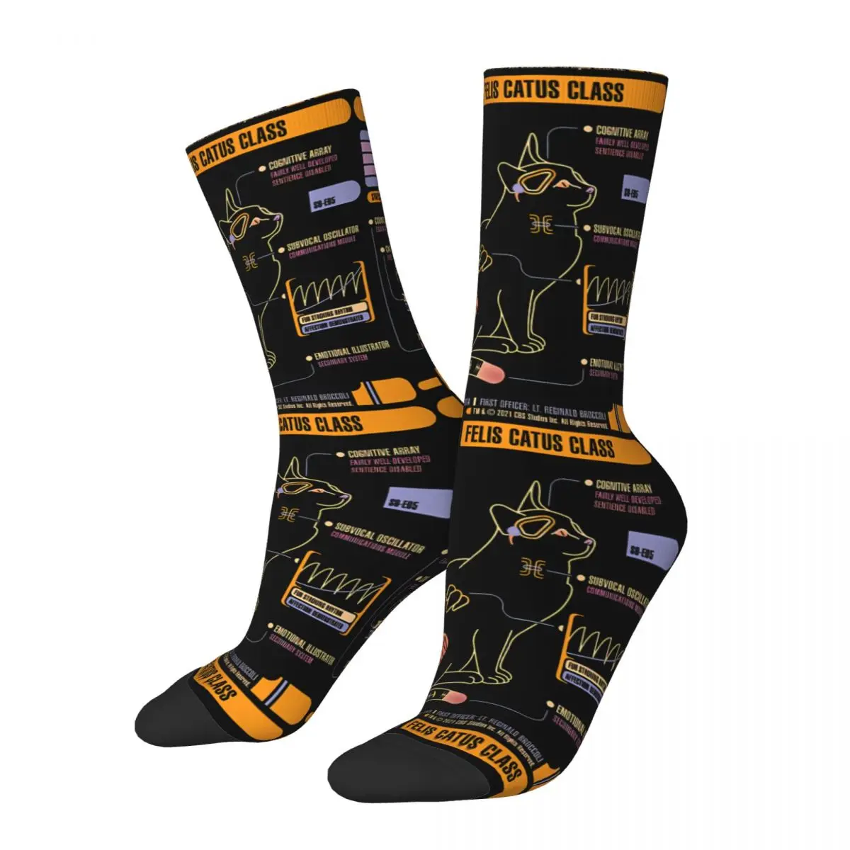 Happy Men's Socks USS Spot Retro Starr Trrekk Harajuku Seamless Crew Sock Gift Pattern Printed