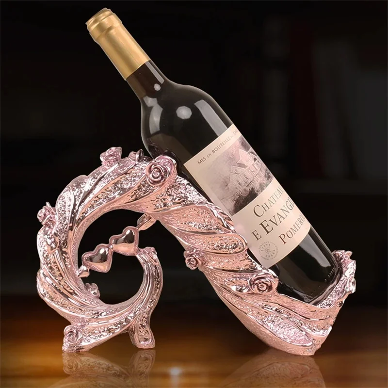 Peacock Wine Rack Plated Bottle Holder Luxury Home Decor Living Room Table Centerpiece For Couples Christmas Gift Elegant