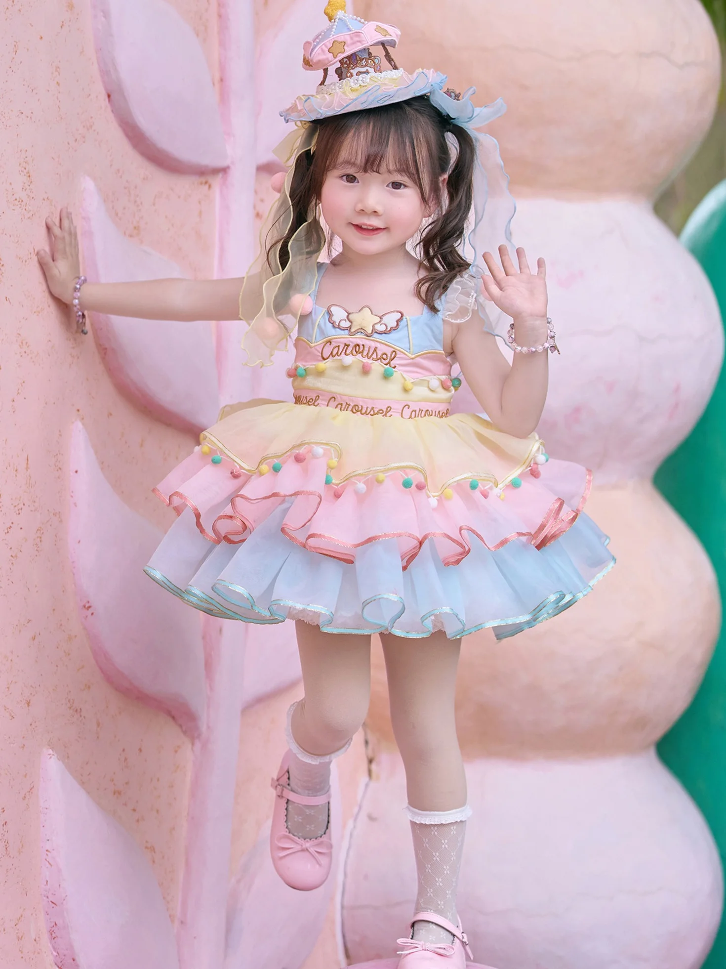 Lolita Princ Skirt Dr Children's Birthday Cake Skirt Fluffy Skirt Strapl Summer Sweet Sle High Waist ort Dr