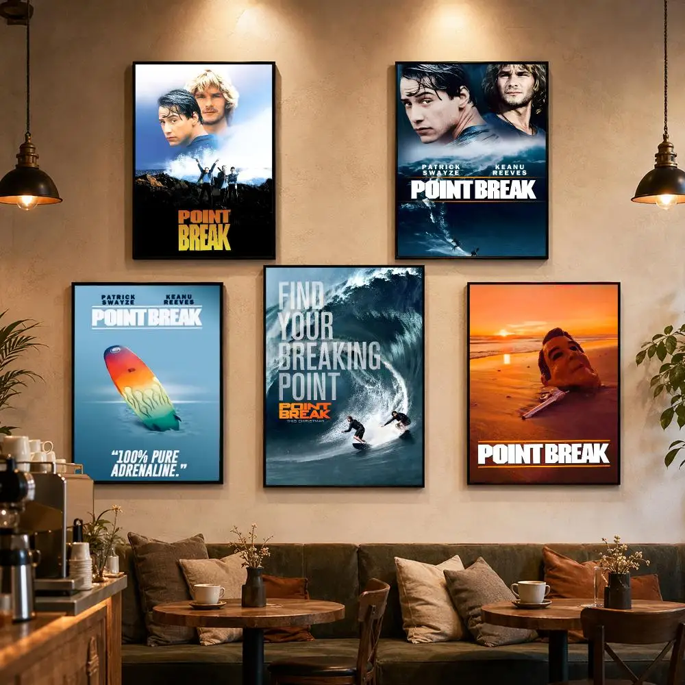 Classic Movie P-Point Break Poster Self-adhesive Art Waterproof Paper Sticker Coffee House Bar Dorm Room Wall Decor