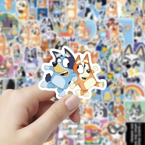 Cute Bluey Bingo Puppy Cartoon Stickers Set 50/51/100Pcs Waterproof Sticker Graffiti Decoration Birthday Party Supplies DIY Toys