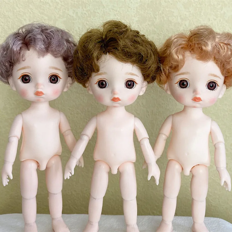 New 16cm Boy Doll 1/8 Bjd Male Doll with Curly Hair Multi Joints Movable Makeup Doll Girl Dress Up Toy Gifts