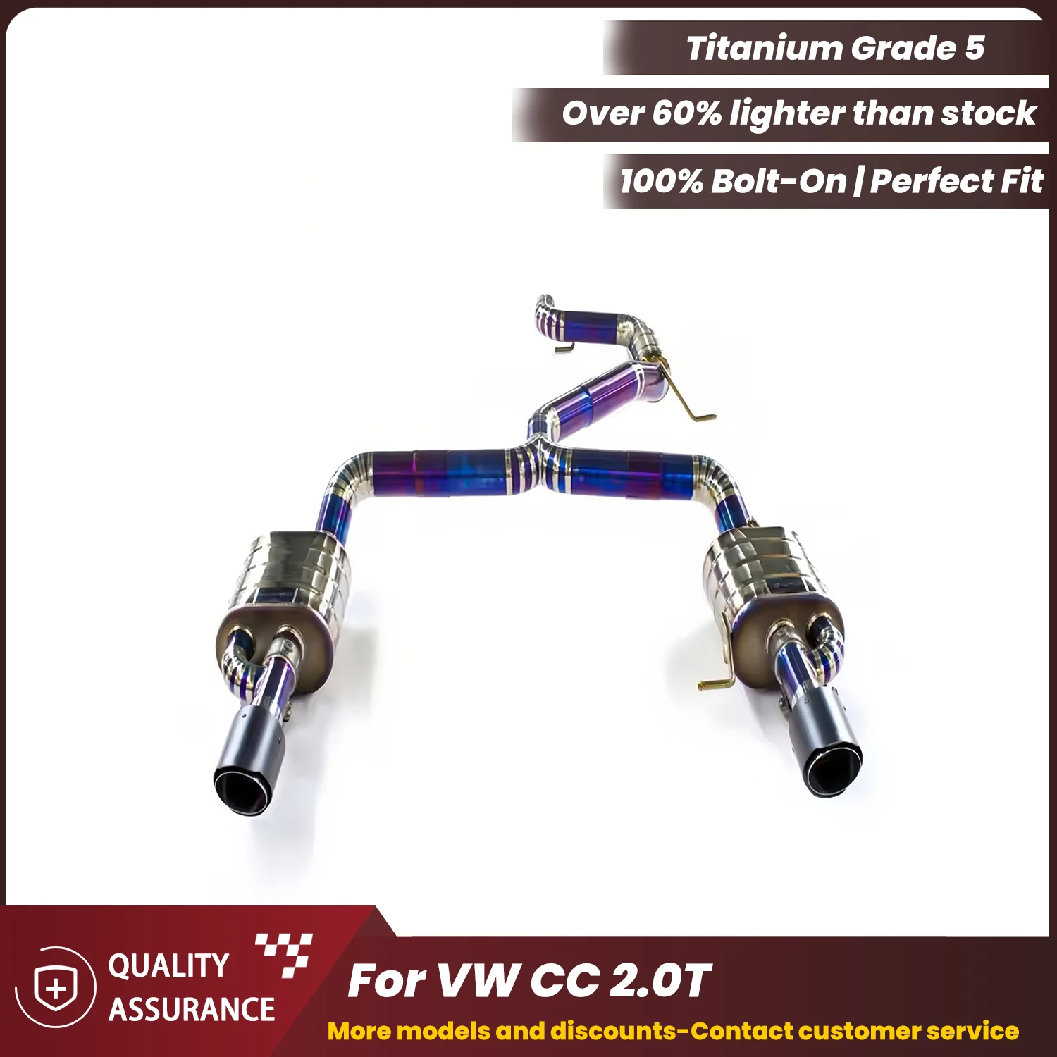 

ECCF Valvetronic Titanium Catback Exhaust For VW CC 2.0T Aggressive Exhaust Sound Performance Upgrade Easy Installation