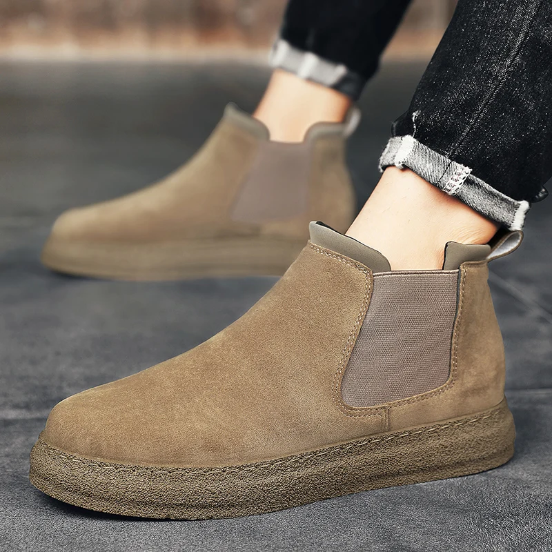 New High Top Sneskers Men Chelsea Boots Men Good Quality Casual Shoes Sneakers Winter Warmed Boots Men Ankle Snow Boots 2023