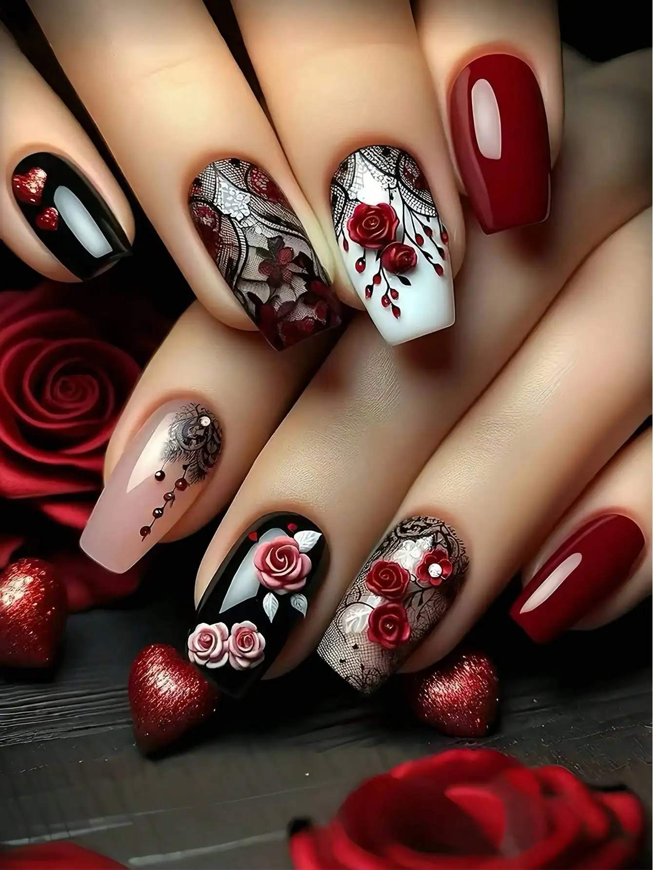 

24Pcs Mid-Size Ballet-Shaped False Nails, Colorful Gradient Feather Design, High-Gloss. Full Coverage Removable Lady Manicure Set. For Party, Ball & Daily. Press On Nails.
