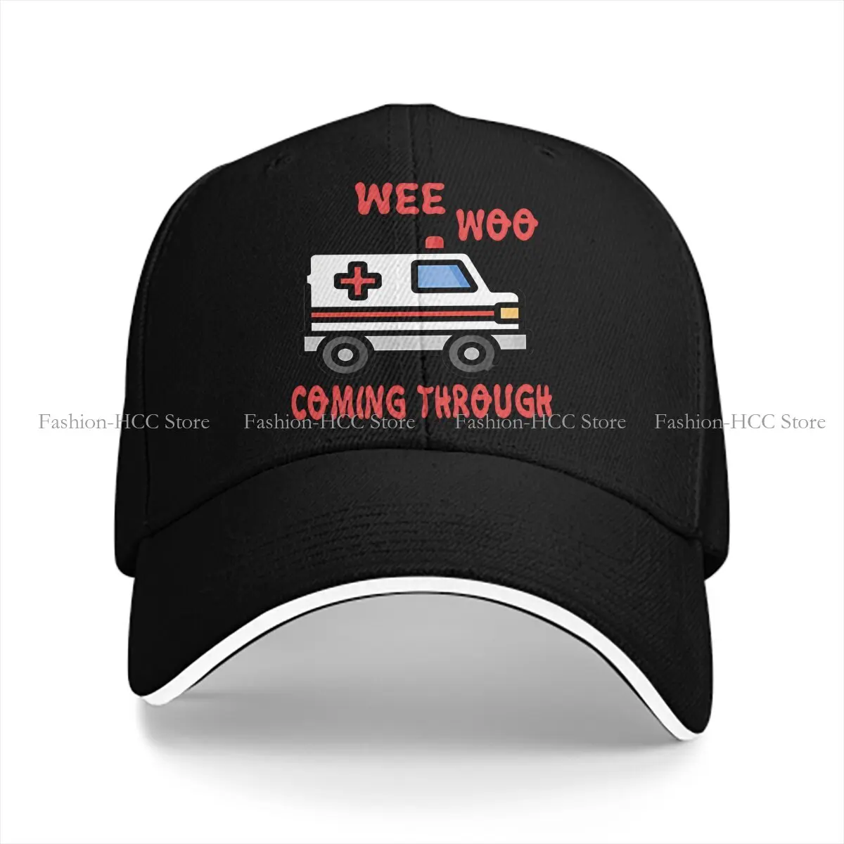 Pure Color Dad Hats Wee Woo Wee Woo Hat Sun Visor Baseball Caps Ambulance Ambulances Peaked Cap