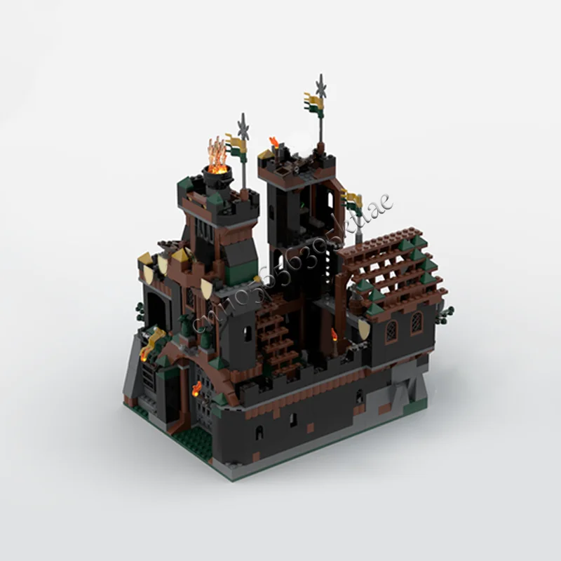 New 306PCS MOC-7947 Extension Black Knight's Castle Model Building Block Display Toys Assembly Creative Christmas Birthday Gifts