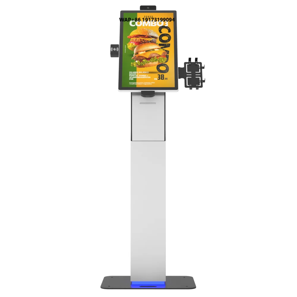 Android Interactive Self Service Payment Kiosk Automatic 21.5 24 Inch Touch Screen Kiosk Self Ordering Machine for Restaurant