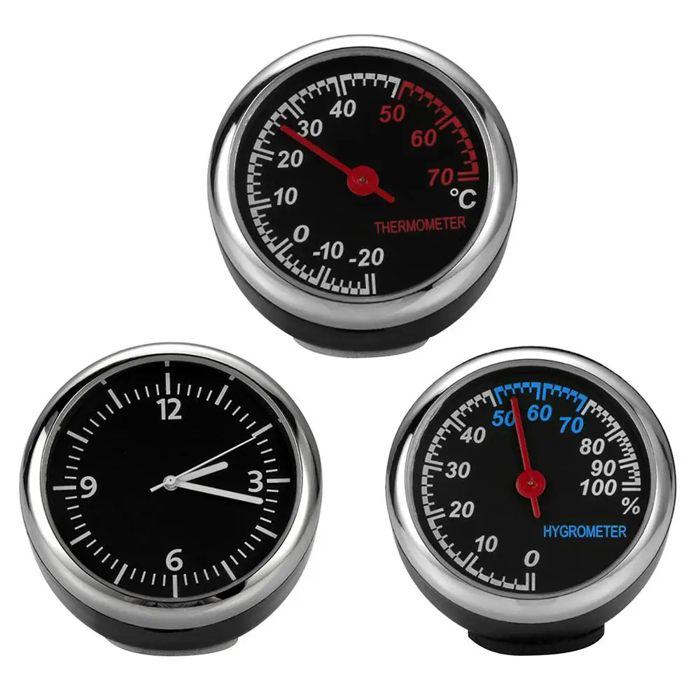 Compact 45mm Thermometer Plastic Round Temperature Gauge Double Metal Temp Monitor Test Fitting for Household Auto