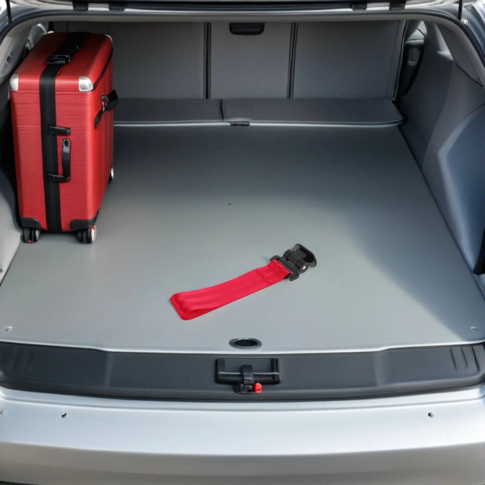 

2pcs Decorative Tow Strap Red Self-Adhesive Car Bumper Traction Belt For Vehicle Modification Durable Nylon Towing Rope Suvs