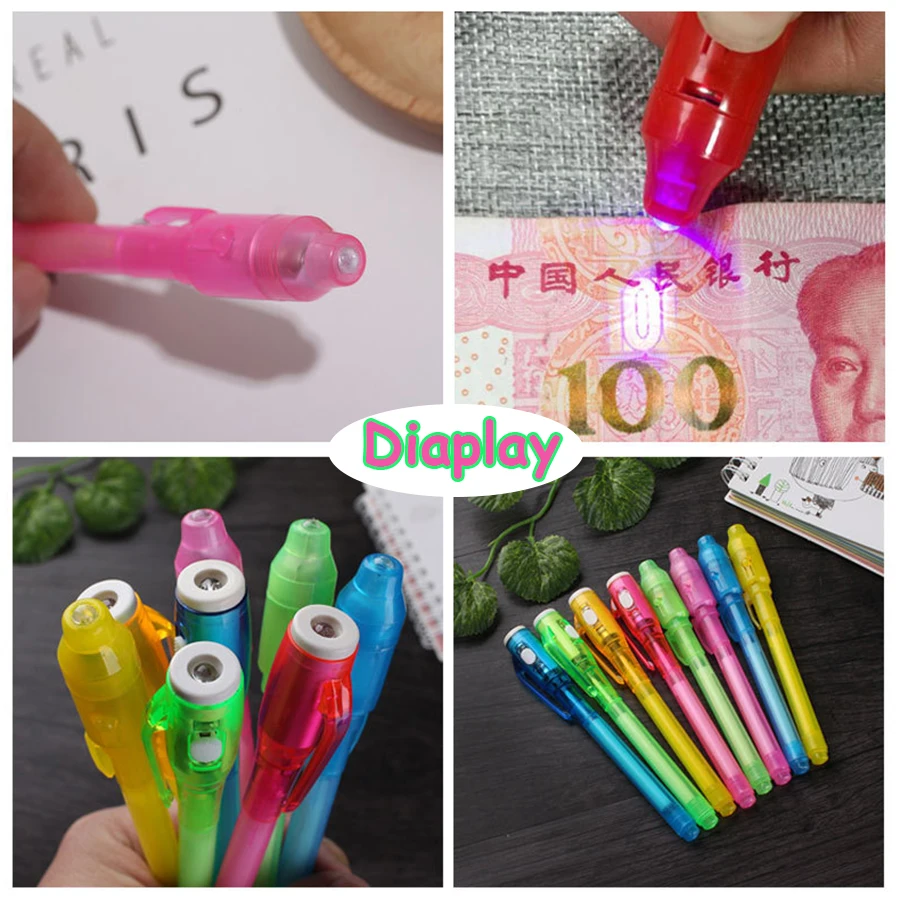 Glowing Light Pen 2-in 1 UV Invisible Ink Multi-function Highlighter Creative Children\'s School Office Stationery Supplies
