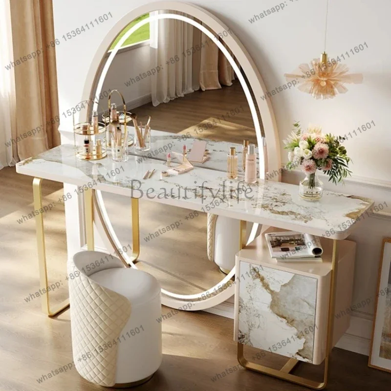 FG Storage Luxury Salon Dressing Table Mirror Chair Bedroom Charm Dressing Table Bedroom Luxury Penteadeira Furniture Makeup