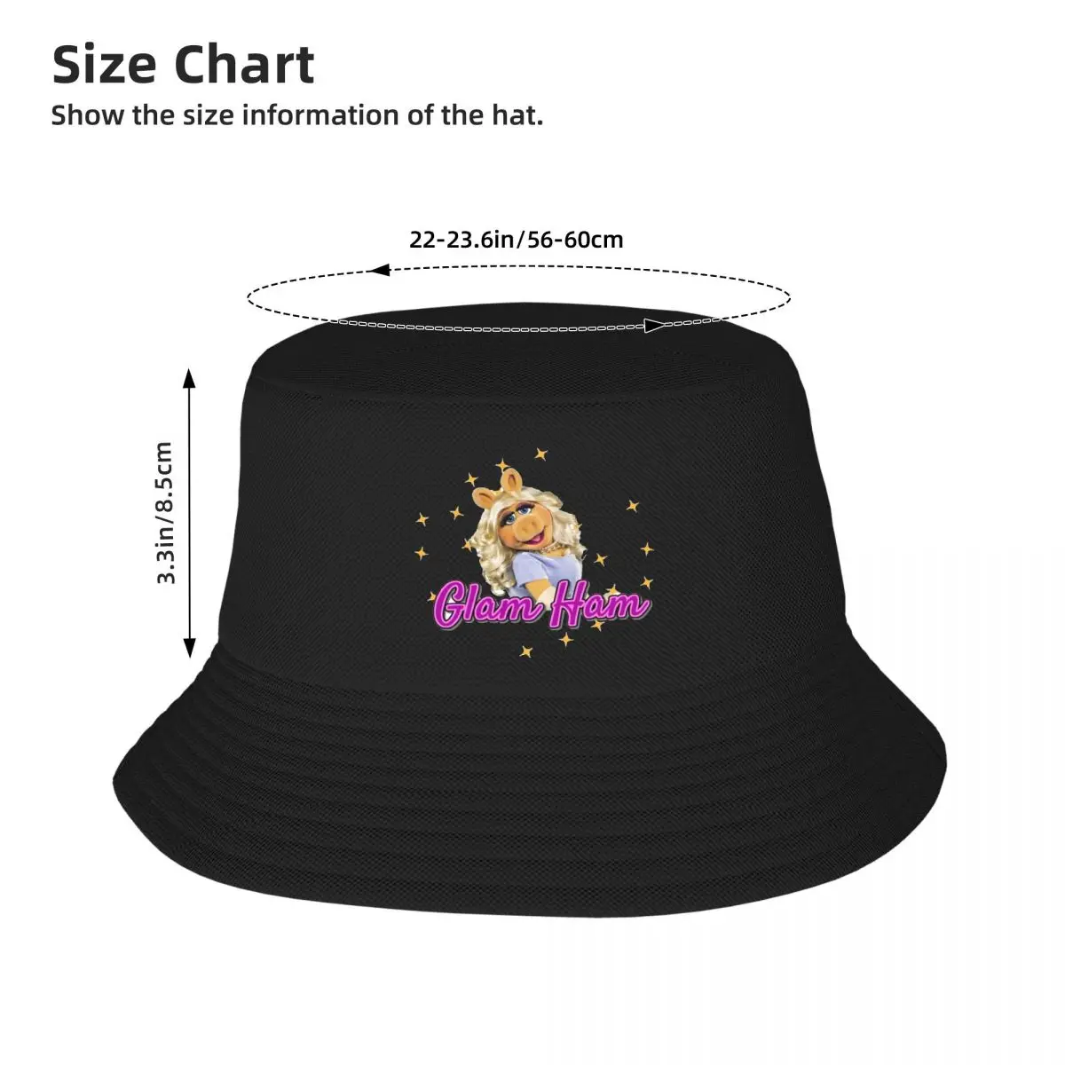 Glam Ham Miss Piggy Bucket Hat Panama Hat Children Bob Hats Cool Fisherman Hats Summer Beach Fishing Unisex Caps