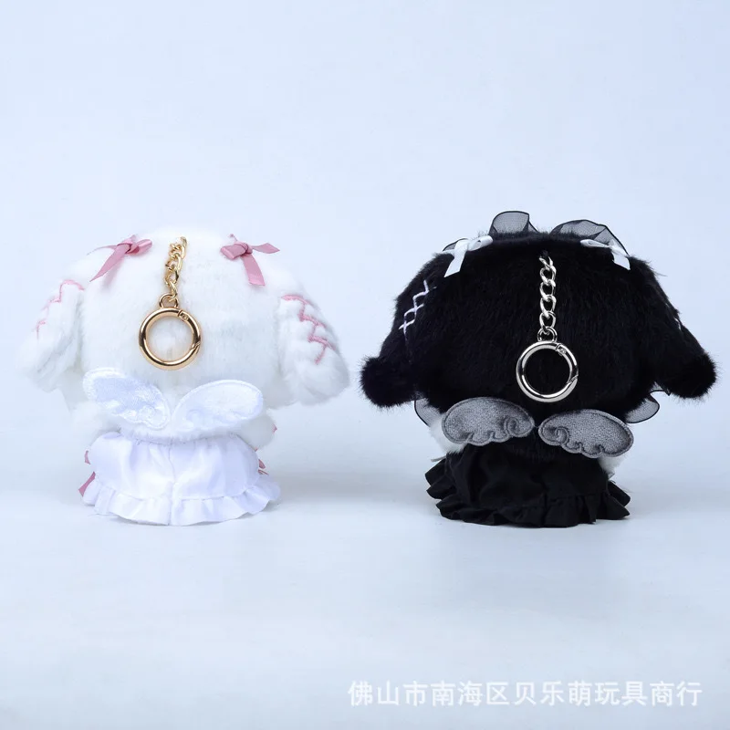 การ์ตูนญี่ปุ่น SANRIO Kuromi ตุ๊กตาผ้ากำมะหยี่น่ารัก Hello Kitty plushie ตุ้มห้อยพวงกุญแจสาวหัวใจของขวัญของเล่นพวงกุญแจ