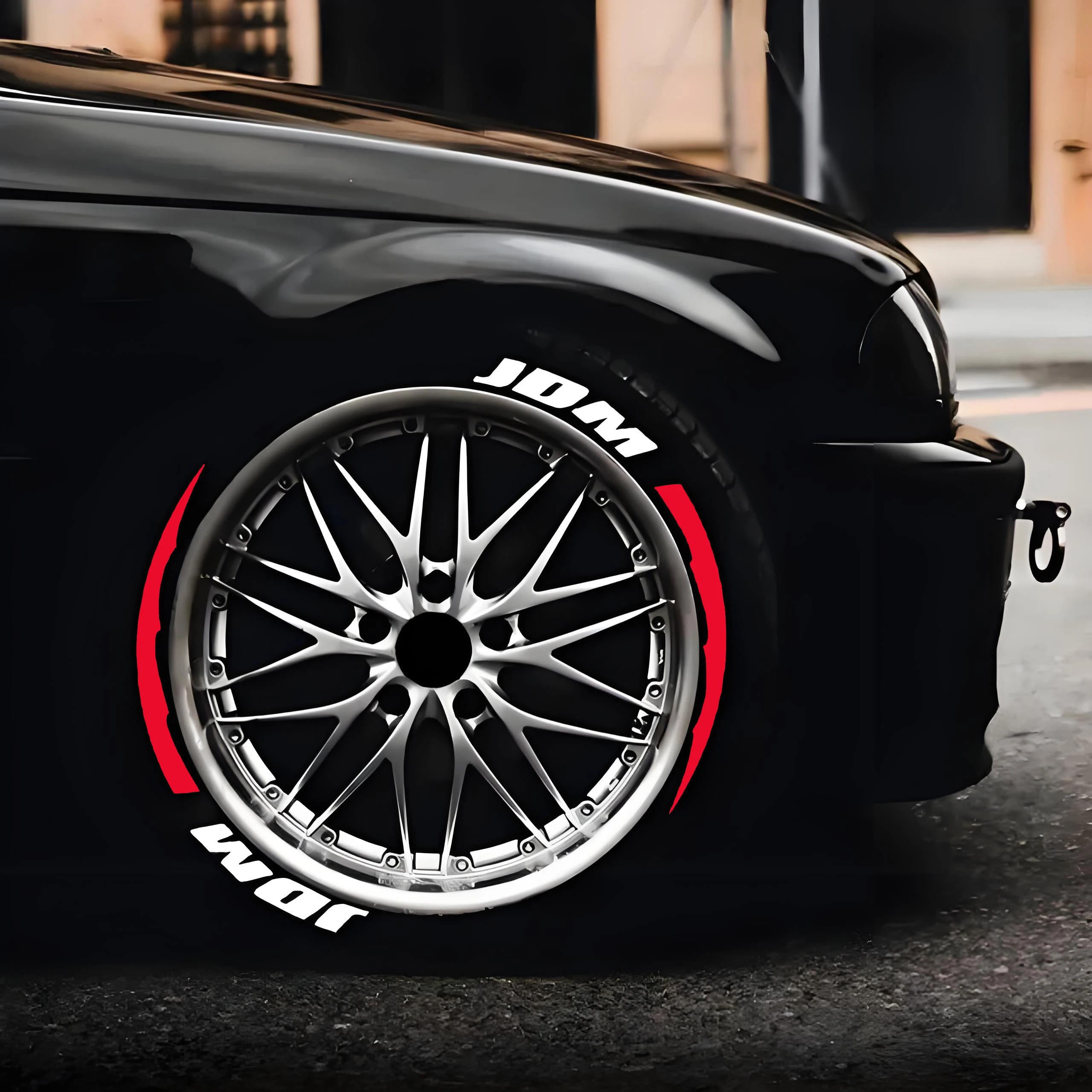 

JDM Car Tire Wheel Stickers Car Tuning Universal 3D Permanent PVC Joined Tire Decor Decals Car Tyre Personalized Stickers