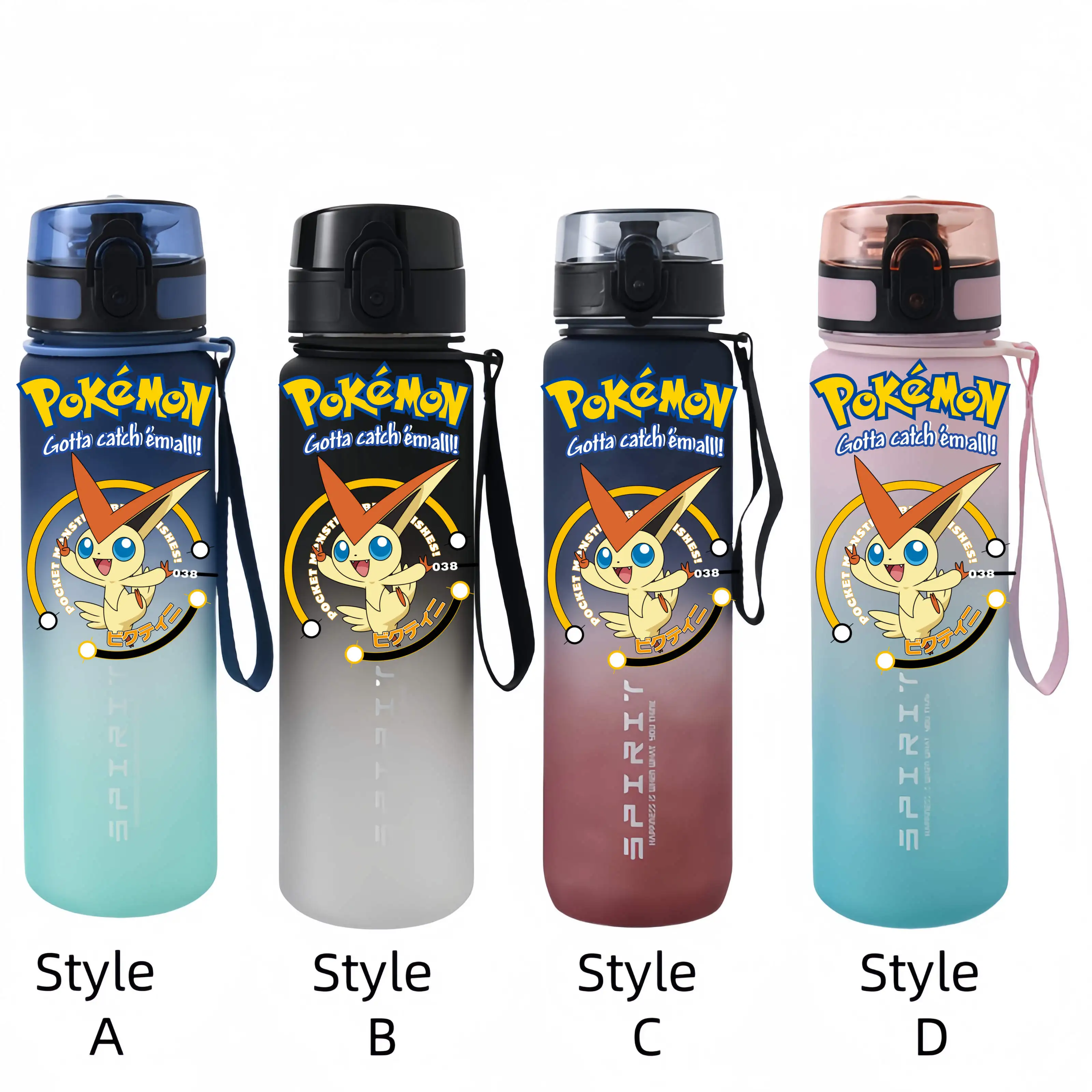 子供と学生のためのポケモン防滴プラスチックウォーターボトル,直接飲用,フィットネスとスポーツ,容量650ml