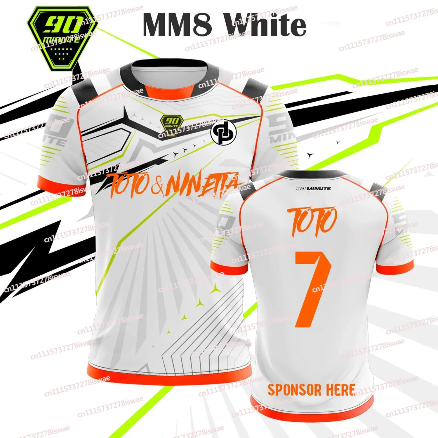Esports Style Summer Hot Selling Breathable Loose Short Sleeved T-shirt 90 Minute Series 3D Printed Sports Enthusiast T-shirt