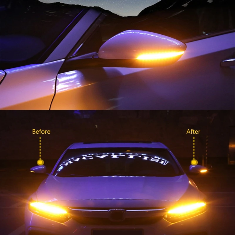 Flowing Turn Light Auto Dynamic Rear Side Mirror Strip