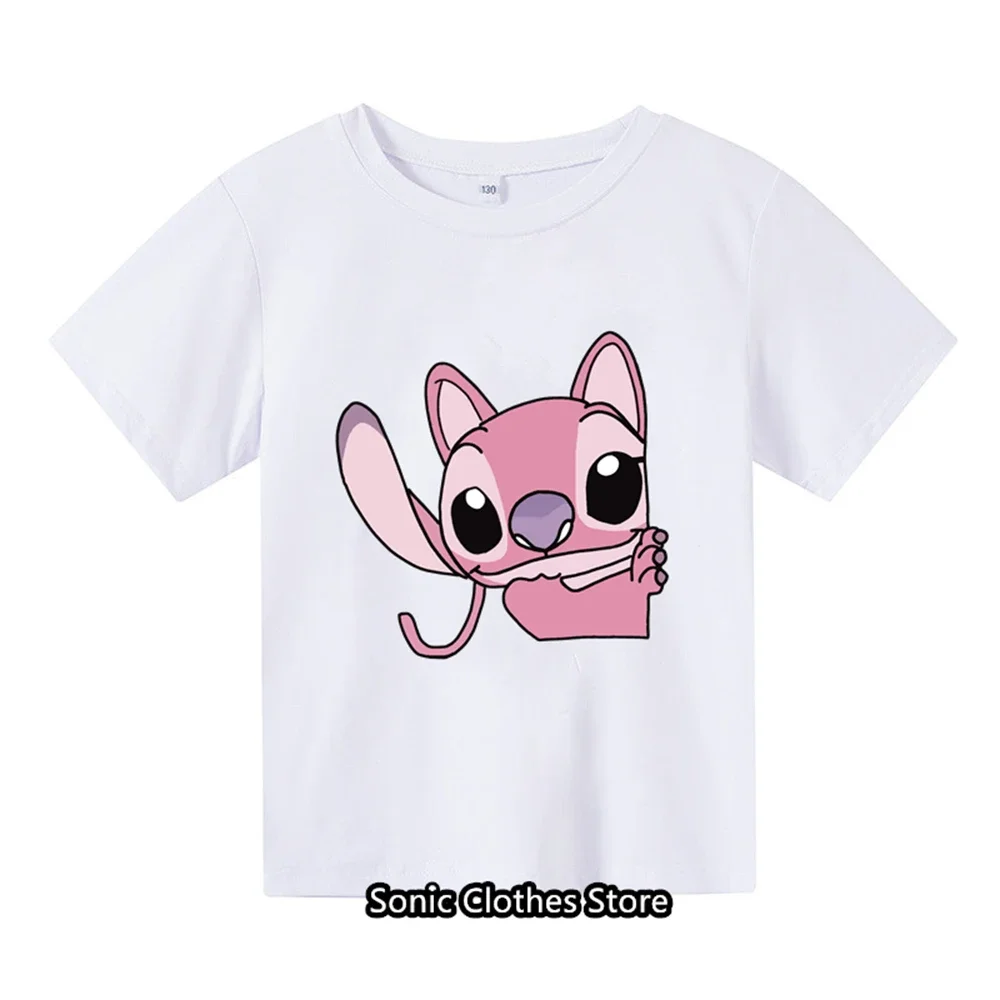 

Stitch Tshirt Kids Clothes Girls Clothing Baby Boys Anime Fashion Summer Children's Cartoon Casual T-shirts Sonic Short Sleeve