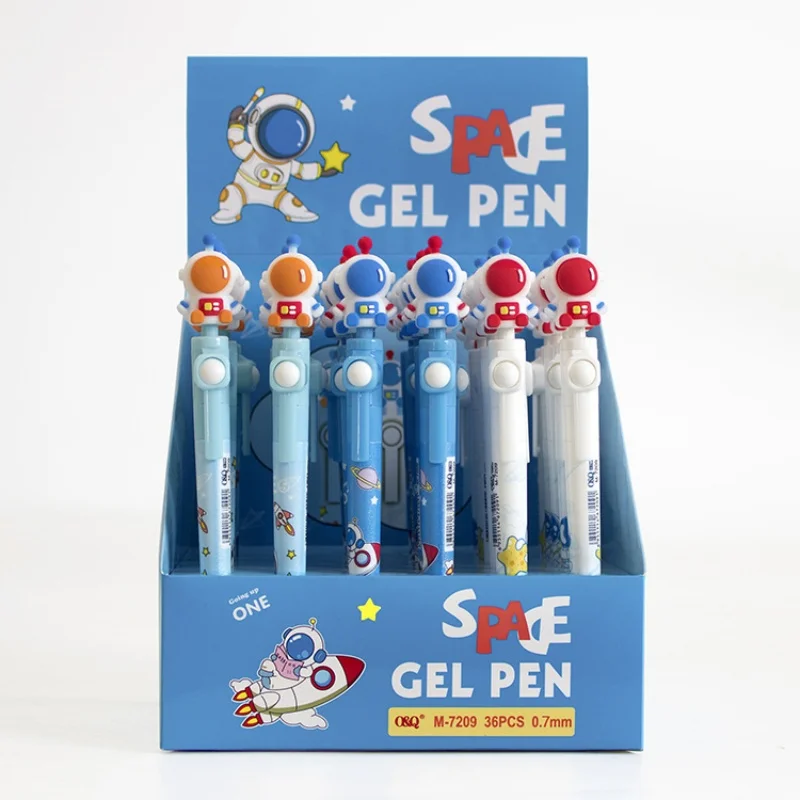 36pcs/lot Creative Astronauts Rotatable Ballpoint Pen Creative Blue ink Ball Pens Promotional Gifts School Writing Supplies