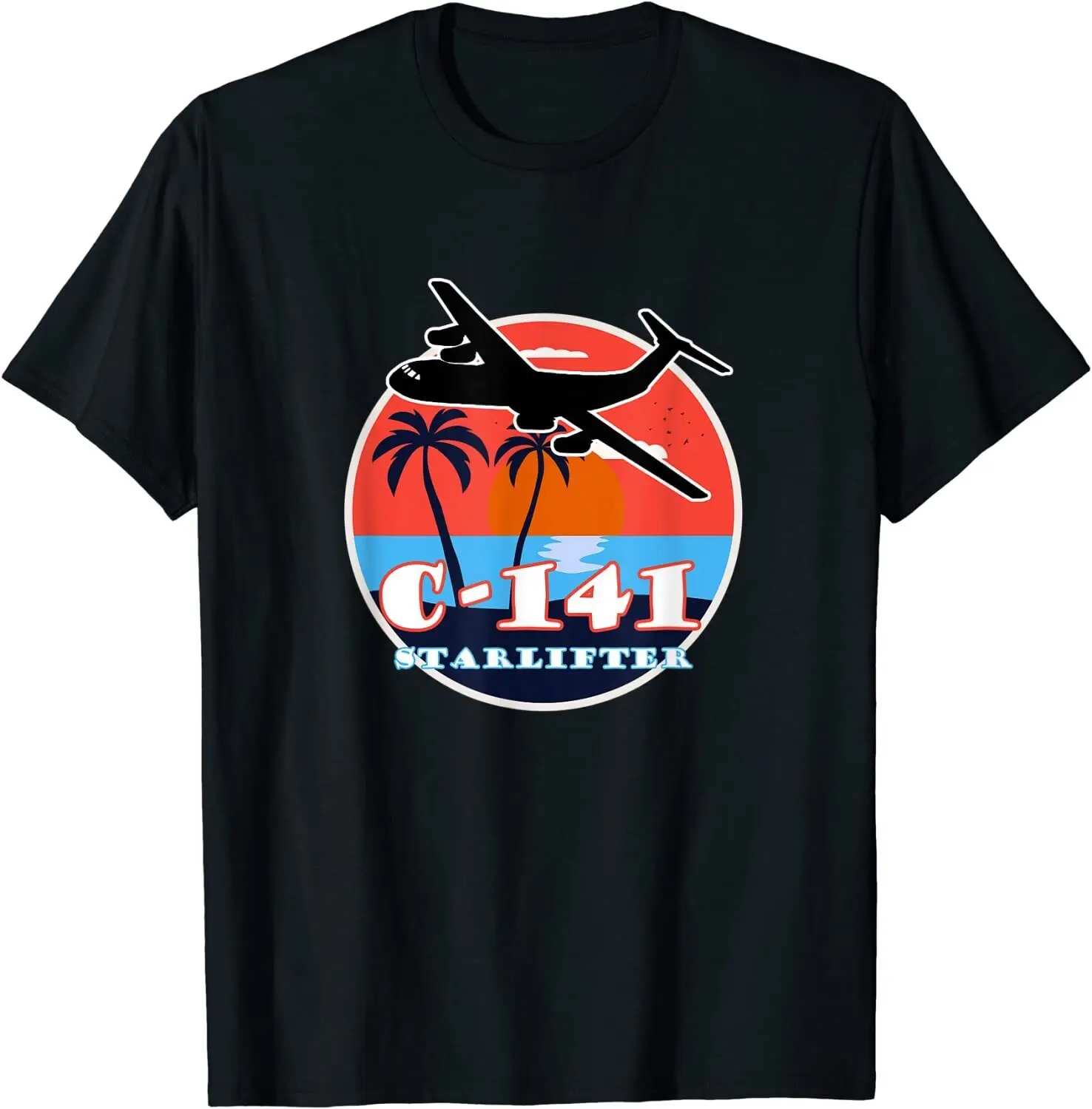 

New Limited C-141 Vintage Tropical Sunset Cargo Aviation T-Shirt