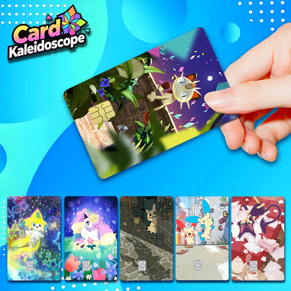 

【S21】 PTCG Pocket Card Illustration‌ Series Credit Card Skin Pocket Monsters Stickers for VISA JCB and Other IC Card Decorations