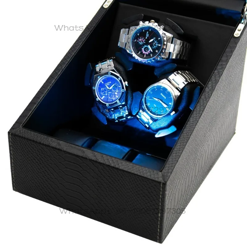 Snakeskin leather 5-speed watch 3 watch positions + 3 automatic watch shaker winding device jewelry packaging
