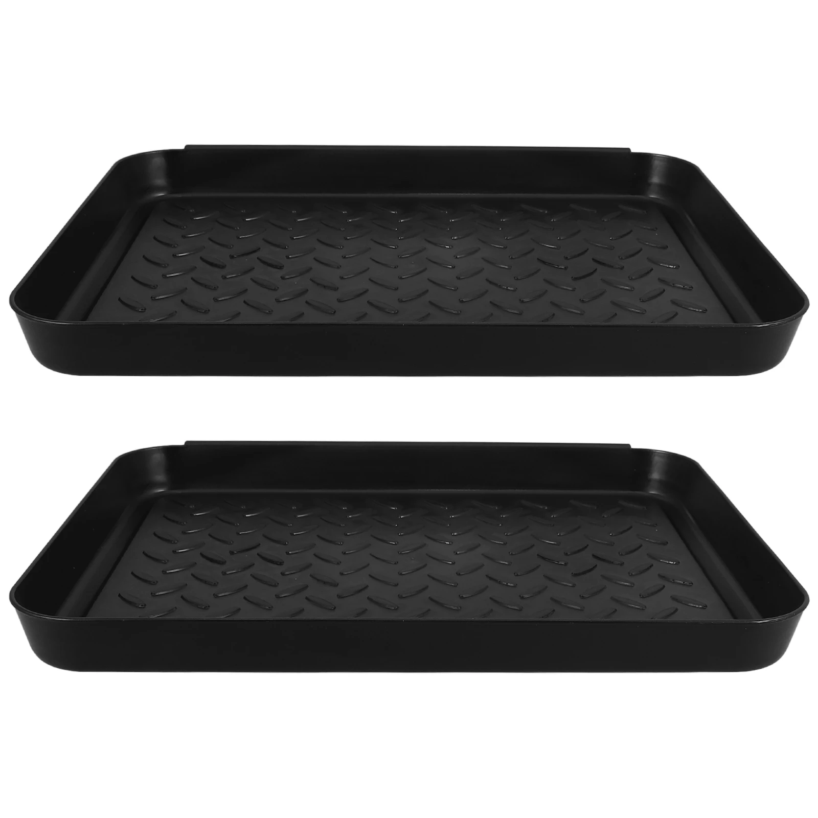 

3pcs Shoe Plastic Boot Mat Trays Waterproof Nonslip for Boots Large Capacity Black Mats Indoor Outdoor