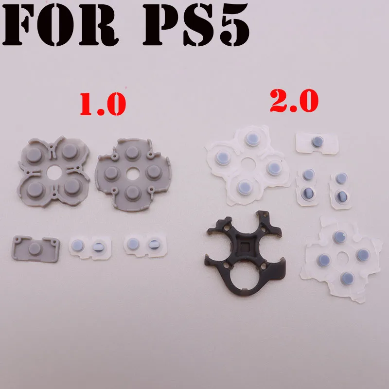 Botones conductores de goma para Sony PS5, almohadillas para llaves, V1.0, V2.0