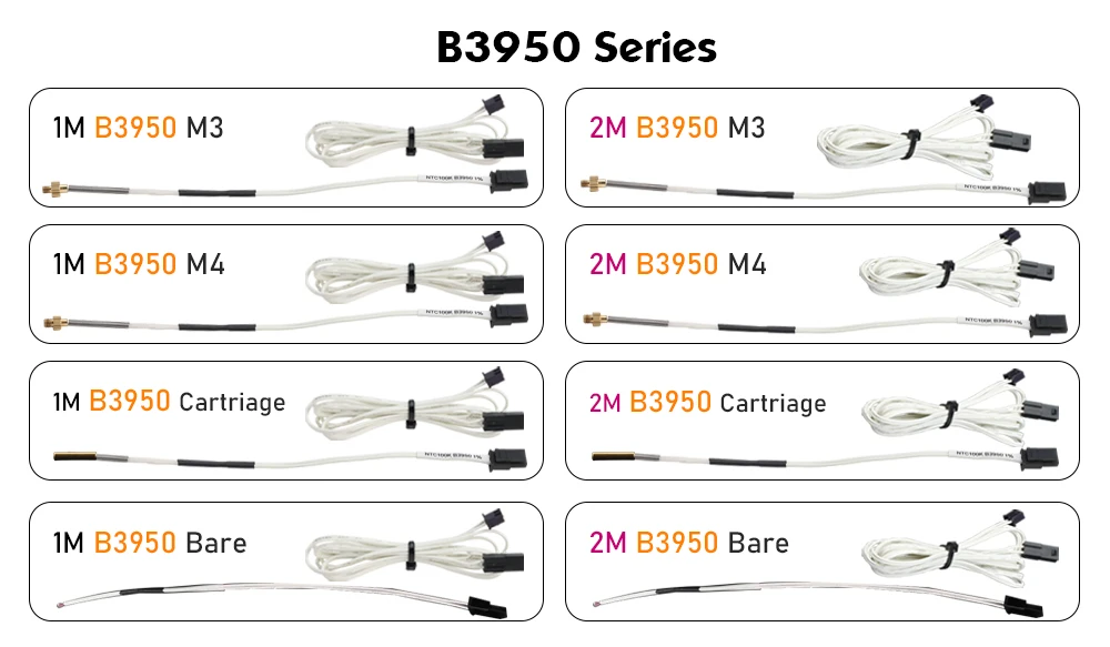 C Trianglelab ® Glaskopf 100K 3950 1M & 2M 100k Ohm B3950 Thermistor 280 ℃ für Ender 3 CR10 Ender 5 Rapido Hotend – Detail 33