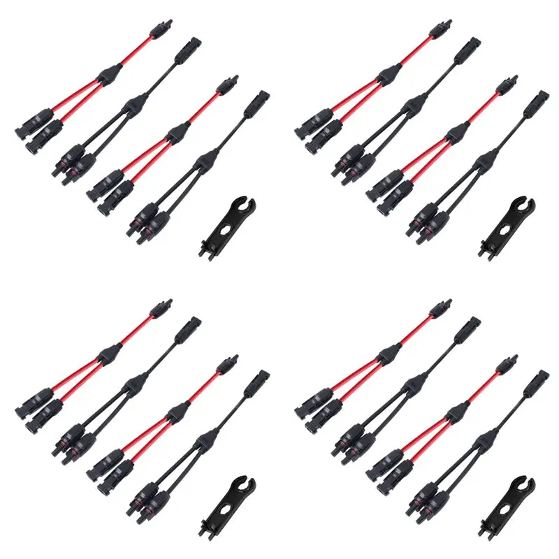 AA08-4X Y Branch Plug 1 To 2 Parallel Connection Solar Connector Photovoltaic Panel Adaptor Of Battery Plate Assembly