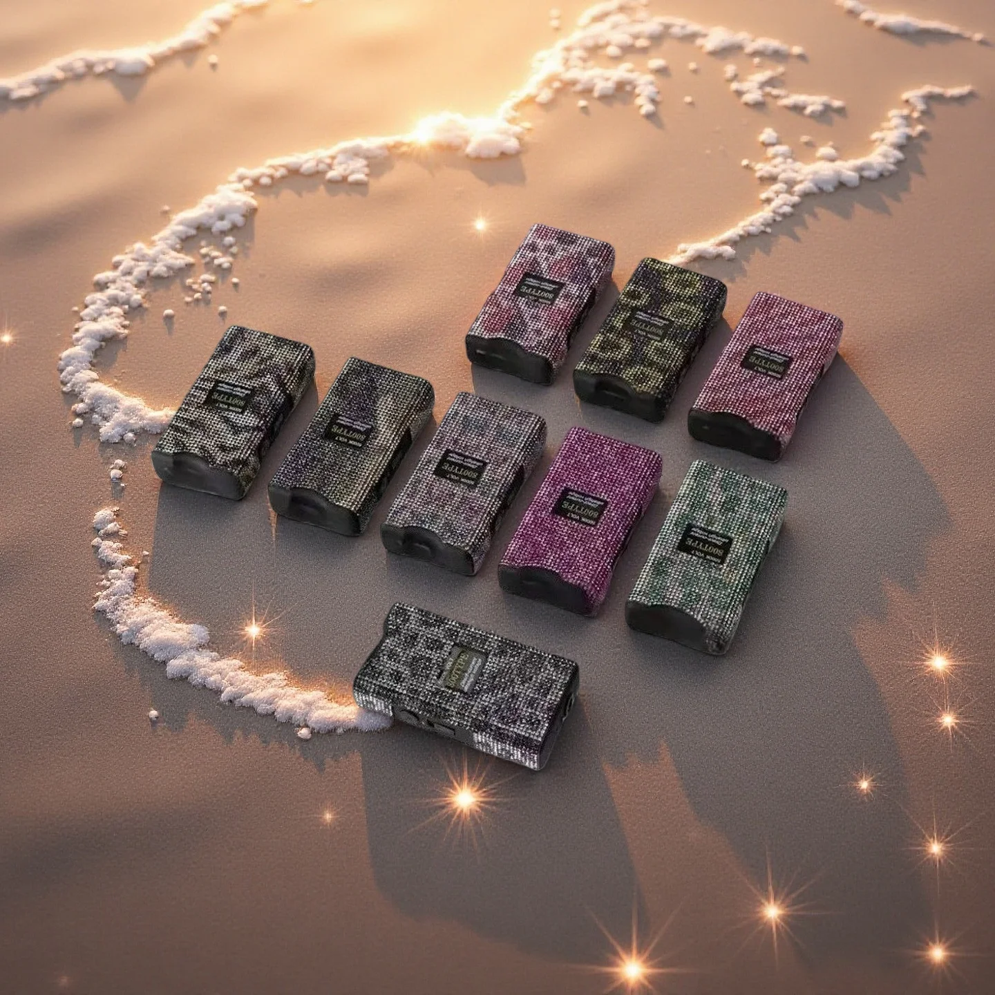 

Portable DiamondInlaid Multifunctional Outdoor Tool Flashlight Arc Lighter USB Rechargeable Women's Gift