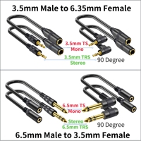 1/8 3.5mm to 1/4 6.35mm Audio Adapter Extension Cord 3.5/6.5mm Jack TS Mono, TRS Stereo AUX Cable for Guitar Headphone Speaker