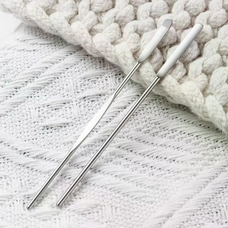 4PCS Nail Art Stirring Rod Tool Stainless Steel Powder Liquid Gel Polish Spoon Spatula Foundation Mixing Tool